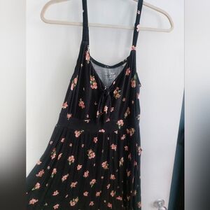 Torrid Super Soft Black And Pink Tie Front Skater Dress Size 1 (16)